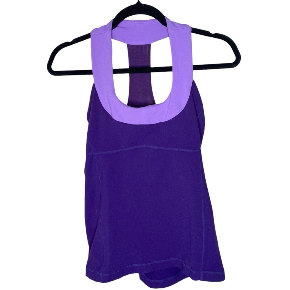 LULULEMON Scoop Neck Tank Top Purple Racerback Yoga Yogi Activewear Size 10 - Picture 3 of 10
